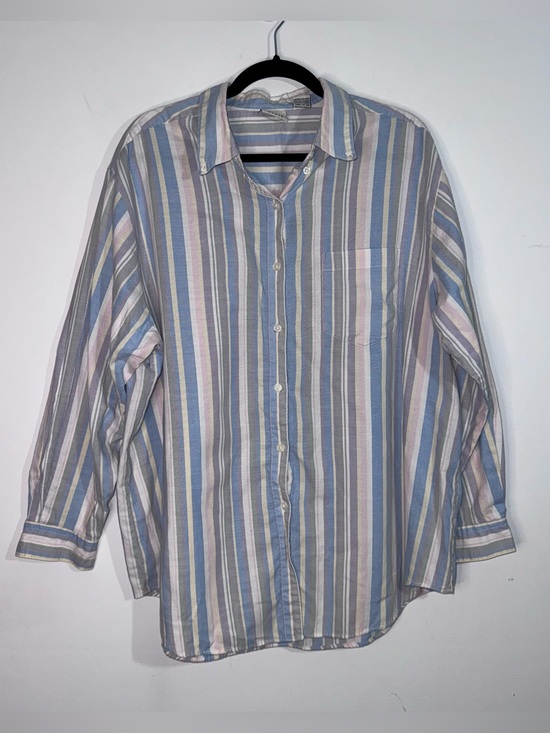 Classic Elements Tops - Vintage Classic Elements Pastel Stripe Button Up Shirt Womens 20W